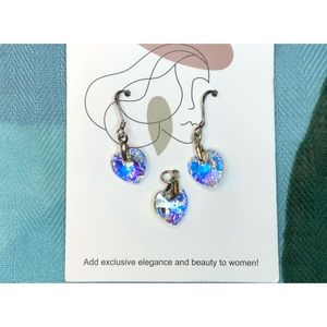 925 sterling silver drop earrings and necklace